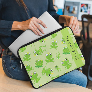 Funda Para Portátil Patrón de rana, ranas verdes, príncipe de rana, tu