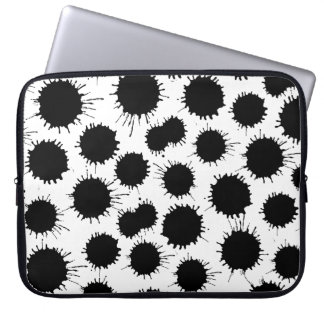 Funda Para Portátil Patrón de ranura - Negro sobre blanco