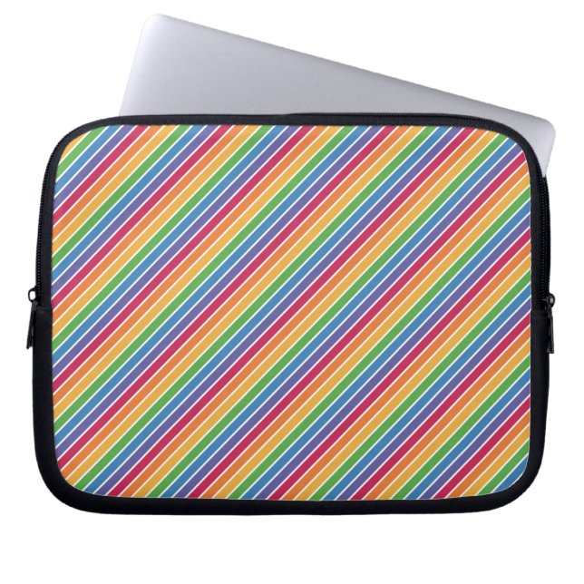 Funda Para Portátil Patrón de rayas arco iris (Frente)