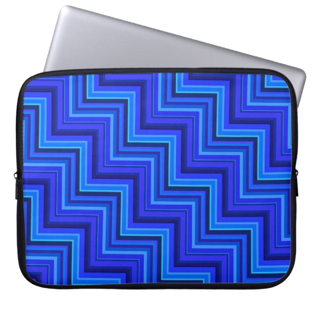 Funda Para Portátil Patrón de rayas azules (Frente)