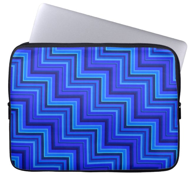 Funda Para Portátil Patrón de rayas azules (Frente)
