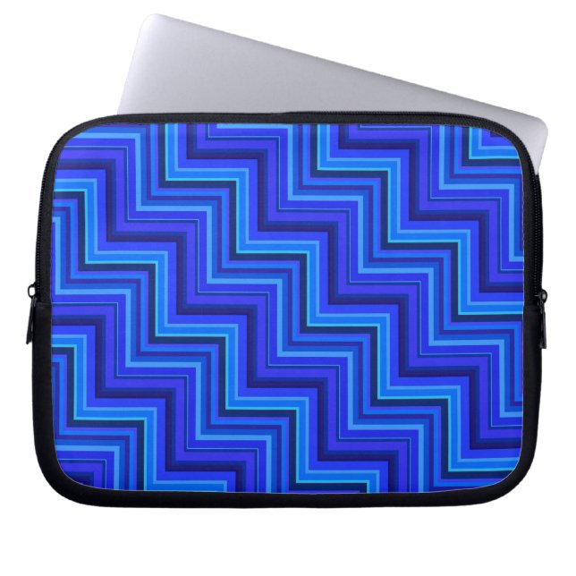 Funda Para Portátil Patrón de rayas azules (Frente)