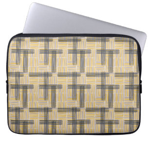Funda Para Portátil Patrón de rayas cruzadas modernas de medio siglo
