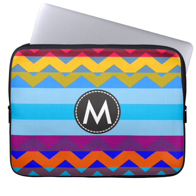 Funda Para Portátil Patrón de rayas de cheurón de moda #8 (Frente)
