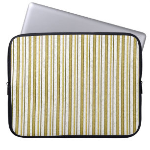 Funda Para Portátil Patrón de rayas de encaje de oro blanco
