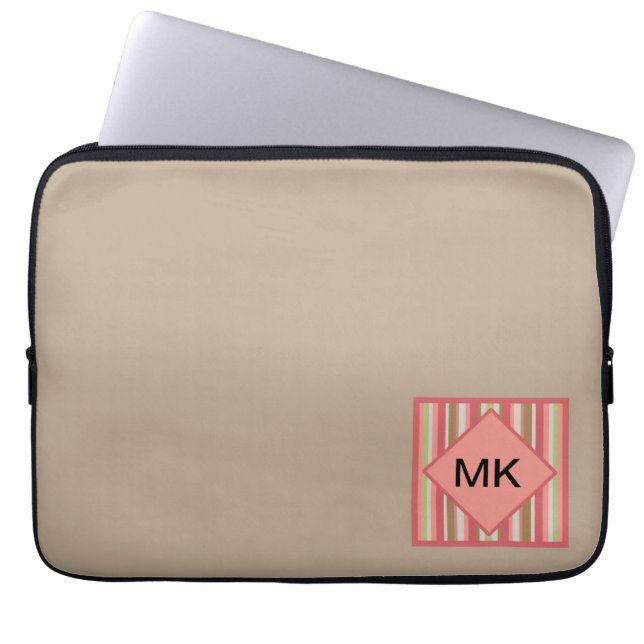 Funda Para Portátil Patrón de rayas de paprika (Frente)