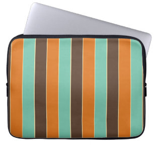 Funda Para Portátil Patrón de rayas verdes, negras y naranjas