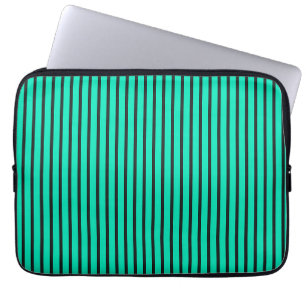 Funda Para Portátil Patrón de rayas verticales turquesa