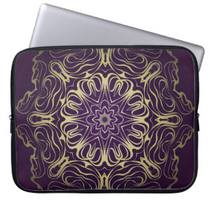 Funda Para Portátil Patrón de redondeo de flores. Ilustración. San Val