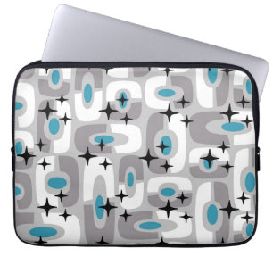Funda Para Portátil Patrón de resumen cósmico moderno Retro Mid Centur