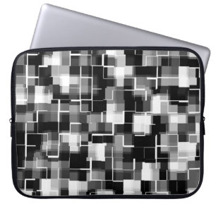 Funda Para Portátil Patrón de resumen gris blanco negro moderno