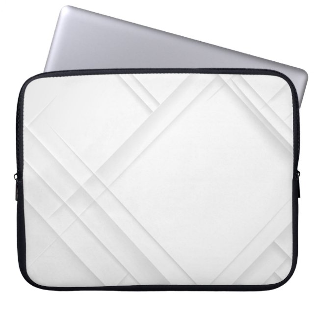 Funda Para Portátil Patrón de resumen monocromo blanco elegante (Frente)