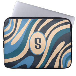 Funda Para Portátil Patrón de resumen retro de bucles ondulados patrón