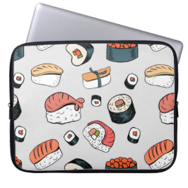 Funda Para Portátil Patrón de rollos de sushi de Kawaii, patrón de sus