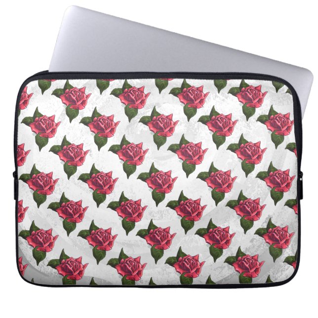 Funda Para Portátil Patrón de rosa (Frente)