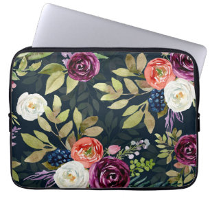 Funda Para Portátil Patrón de Rosas de otoño de acuarela Manga para po