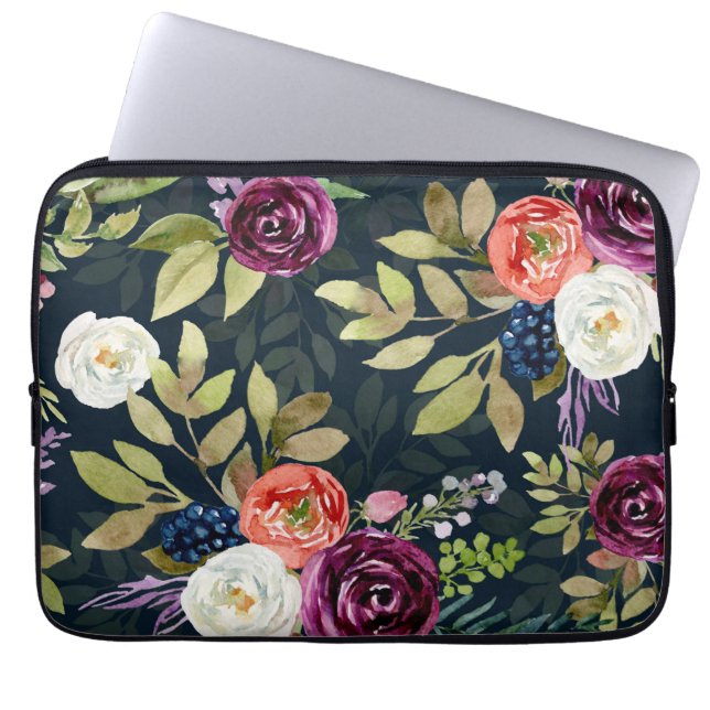 Funda Para Portátil Patrón de Rosas de otoño de acuarela Manga para po (Frente)