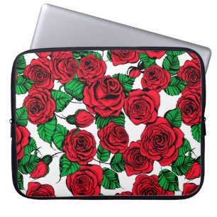 Funda Para Portátil Patrón de rosas rojas