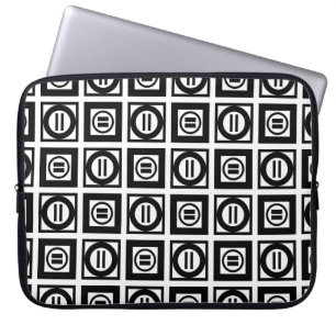 Funda Para Portátil Patrón de Rótulo geométrico negro y blanco