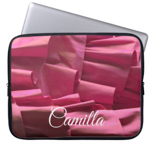 Funda Para Portátil Patrón de rúbricas rosadas calientes personalizada