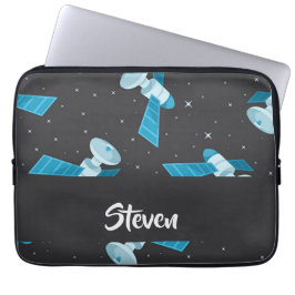 Funda Para Portátil Patrón de satélites del espacio azul
