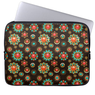 Funda Para Portátil Patrón de Seamless Brooches Étnicos