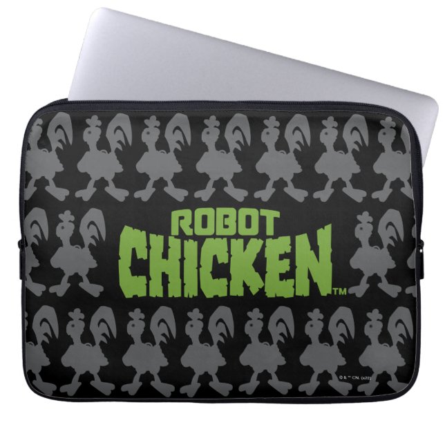 Funda Para Portátil Patrón de silueta de pollo de Robot (Frente)