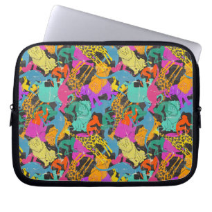 Funda Para Portátil Patrón de siluetas animales retro