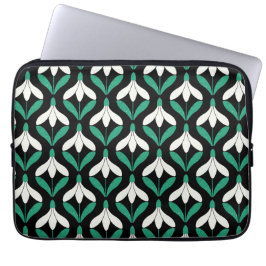 Funda Para Portátil Patrón de Snowdrop moderno de Retro Scandi Mid Cen