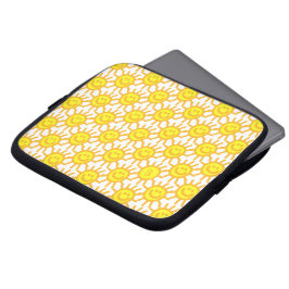 Funda Para Portátil Patrón de sol cara feliz amarillo personalizado