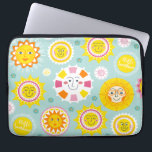 Funda Para Portátil Patrón de sol corto<br><div class="desc">Un lindo patrón de sol en la manga de un portátil</div>