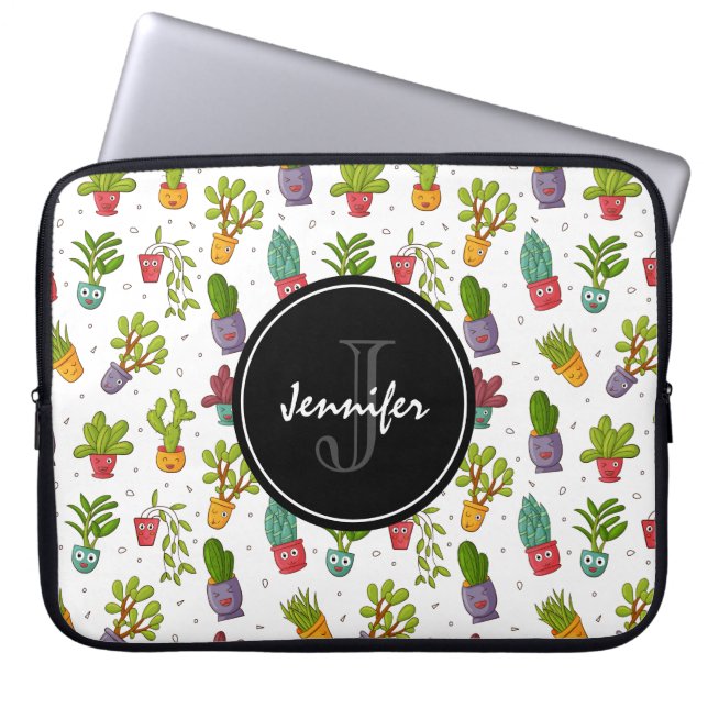 Funda Para Portátil Patrón de suculentos de la naturaleza de Cactus (Frente)