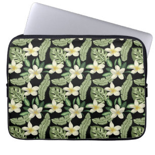 Funda Para Portátil Patrón de superficie floral Flores y hojas tropica