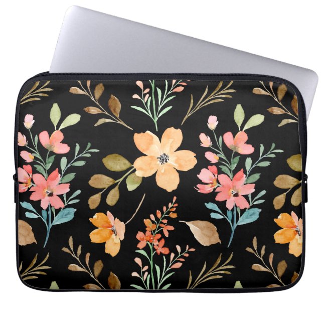 Funda Para Portátil Patrón de superficie floral - Primavera de acuarel (Frente)