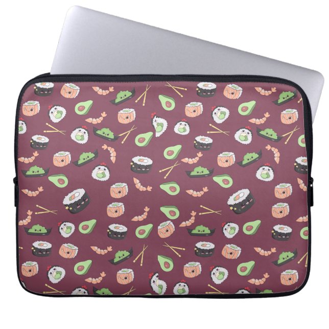 Funda Para Portátil Patrón de sushi lindo (Frente)