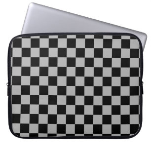 Funda Para Portátil Patrón de tablero de cheques de verificación negro