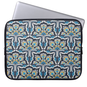 Funda Para Portátil Patrón de Talavera. Papeleo indio. Azulejos portu