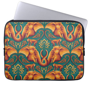 Funda Para Portátil Patrón de tapiz safari exótico - El Lotus blanco