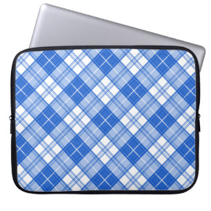 Funda Para Portátil Patrón de Tartán Blanco Marrón yxm0uat9