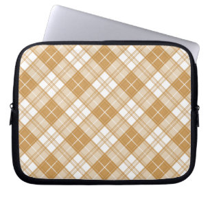 Funda Para Portátil Patrón de tartán blanco marrón yxuat9