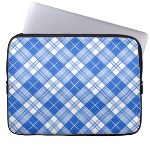 Funda Para Portátil Patrón de tartán blanco oscuro yxm0uat9 diagonal