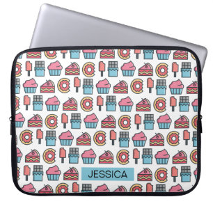 Funda Para Portátil Patrón de tartas y postres dulces personalizados