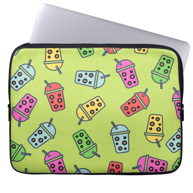 Funda Para Portátil Patrón de té de burbuja de Boba (Frente)