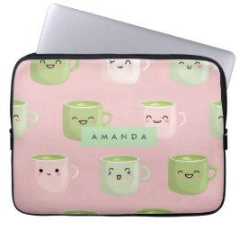 Funda Para Portátil Patrón de té Pastel Kawaii Matcha personalizado