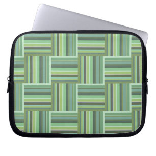 Funda Para Portátil Patrón de tejido de rayas de color verde oliva