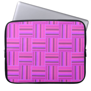Funda Para Portátil Patrón de tejido de rayas rosas