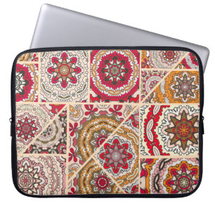 Funda Para Portátil Patrón de tejido de retazos vintage. Decoración de