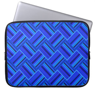 Funda Para Portátil Patrón de tejido diagonal de franjas azules