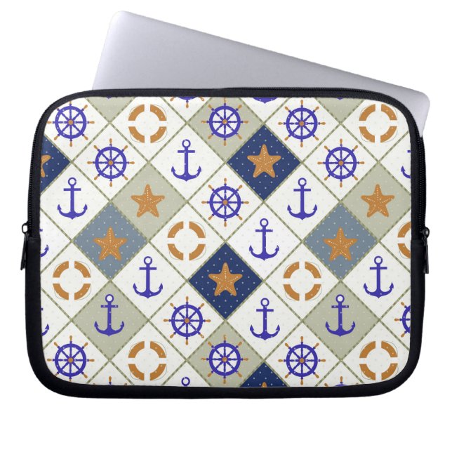 Funda Para Portátil Patrón de tema marino 2 (Frente)