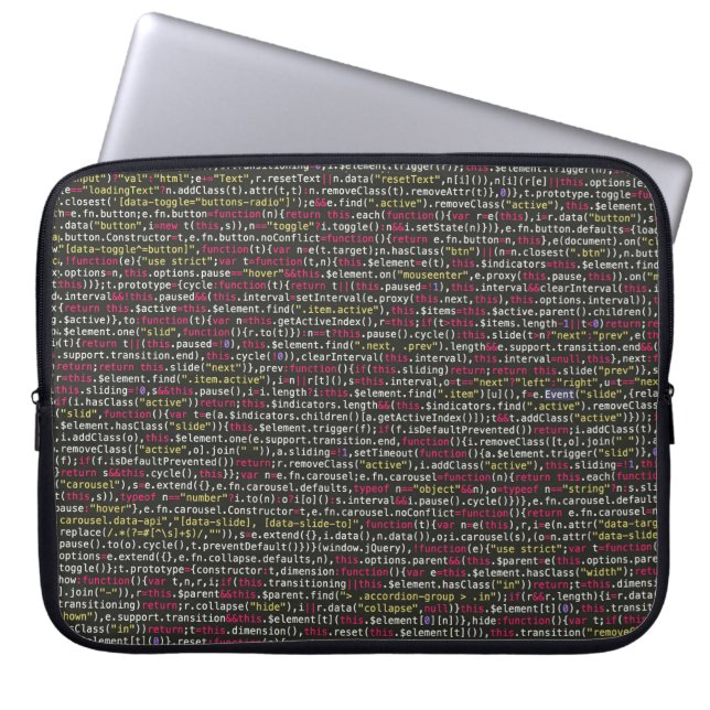 Funda Para Portátil Patrón de terminal del desarrollador (Frente)